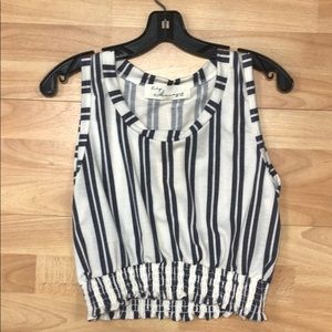 Stripe with band crop top